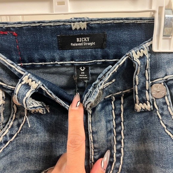 True Religion Blue Straight Jeans Classic Style - Picture 8 of 9